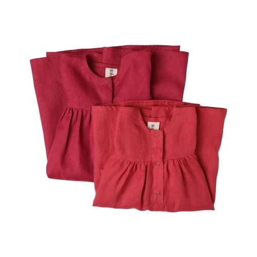 MamaKo sukienka lniana dla dziewczynki NAPY gladka sukienka lniana dla dzieci sukienka lniana dla dziewczynki lniana sukienka dla dziewczynki.webp